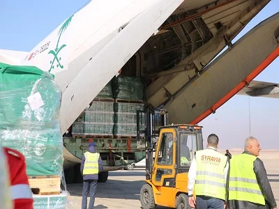 وصول الطائرة الإغاثية السعودية الثانية لمساعدة الشعب السوري الشقيق